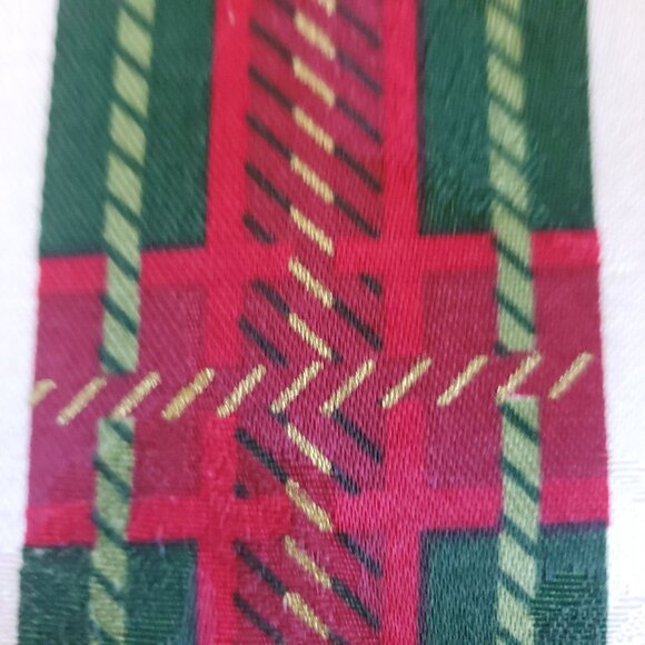 NOS Vtg Lenox Shower Curtain Holiday Joy Hollie Berries Plaid Reinforced Grommet - Picture 5 of 11